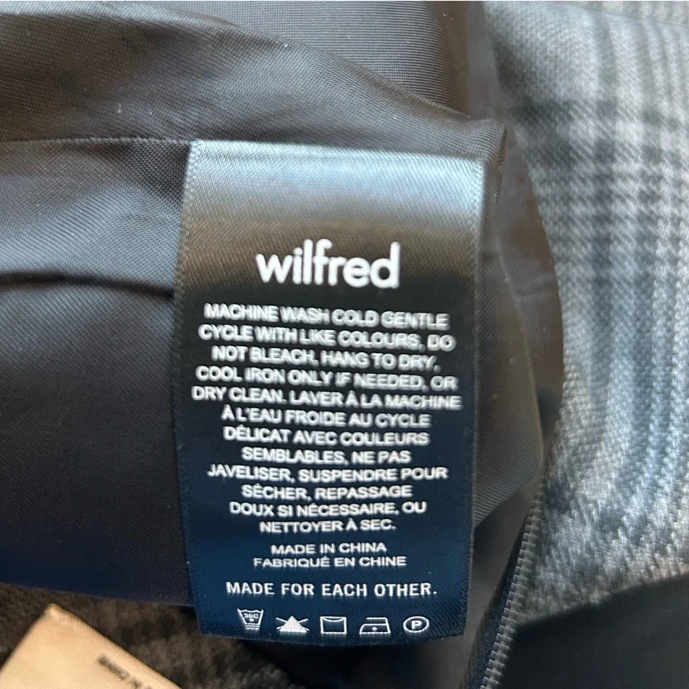 Aritzia Wilfred Classic Mini Skirt Grey Plaid Size 4 - Picture 7 of 7